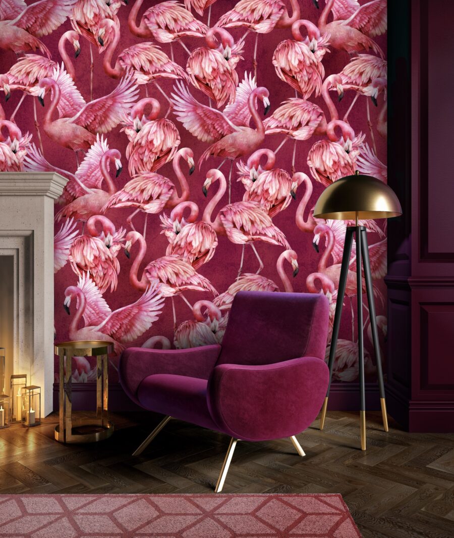 Flamingle Fuchsia Wallpaper